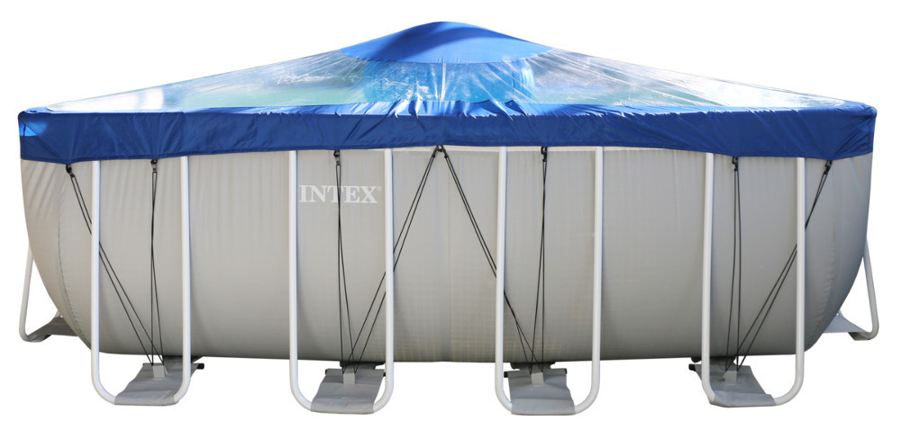 Тент для прямоугольного бассейна Intex/Bestway с надувной подушкой "Фиеста" в Хабаровске