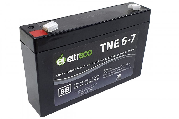 Тяговый аккумулятор Eltreco TNE6-7 (6V7A/H C20) в Хабаровске