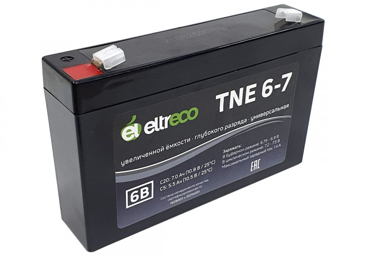 Тяговый аккумулятор Eltreco TNE6-7 (6V7A/H C20) в Хабаровске