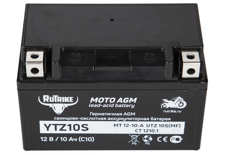 Аккумулятор стартерный для мототехники Rutrike YTZ10S (12V/10Ah) в Хабаровске
