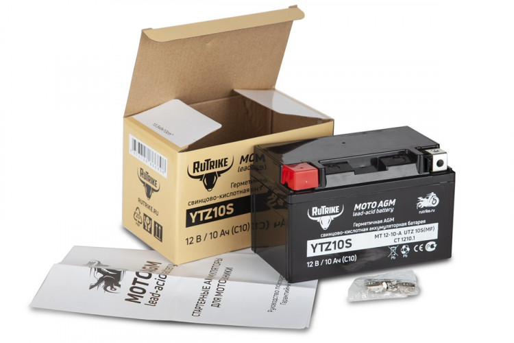 Аккумулятор стартерный для мототехники Rutrike YTZ10S (12V/10Ah) в Хабаровске