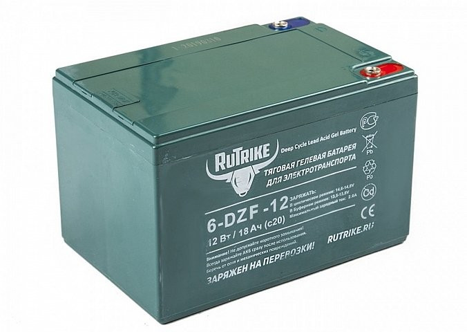 Тяговый гелевый аккумулятор RuTrike 6-DZF-12 (12V12A/H C2) в Хабаровске