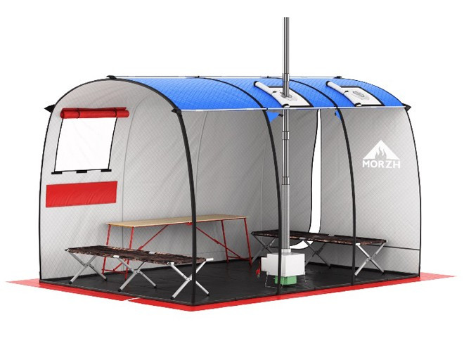 Мобильная баня-палатка МОРЖ Max (Черный) в Хабаровске