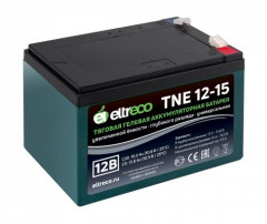 Тяговый аккумулятор Eltreco TNE12-15 (12V12A/H C3) нож