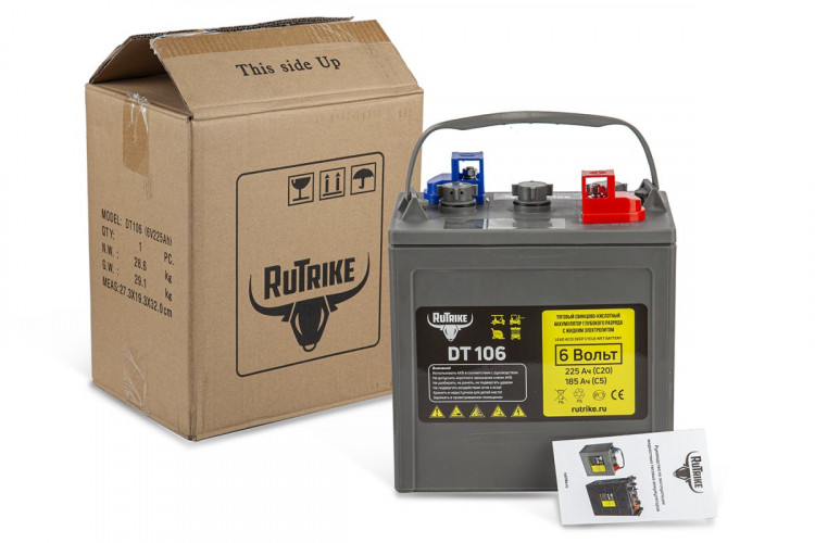 Тяговый аккумулятор RuTrike WET DT106 (T-105) 6V155A/H C3 в Хабаровске