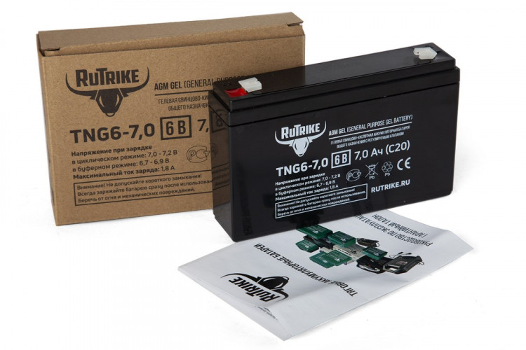 Тяговый гелевый аккумулятор RuTrike TNG 6-7.0 (6V7.0 A/H C20) в Хабаровске