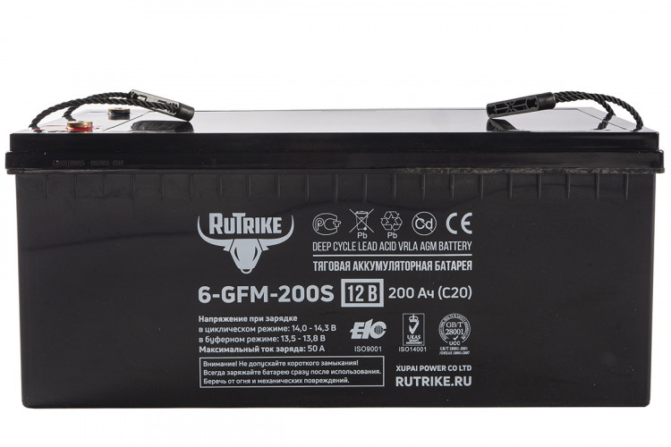 Тяговый гелевый аккумулятор RuTrike 6-GFM-200 (12V200A/H C20) в Хабаровске