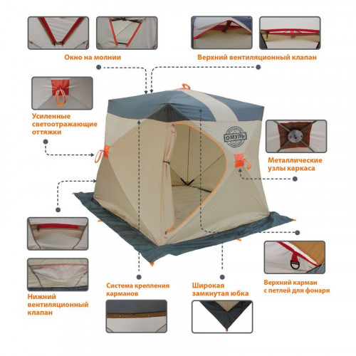 Палатка для рыбалки Омуль Куб 2 в Хабаровске