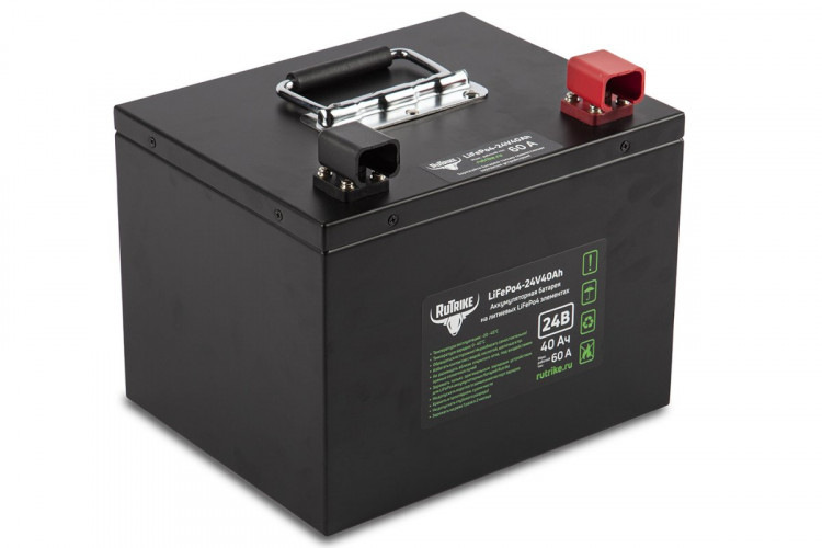 Тяговый железо-фосфатный аккумулятор RuTrike LiFePO4 24V40Ah (60A) в Хабаровске
