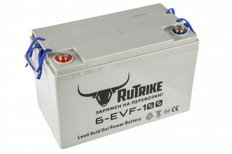 Тяговый гелевый аккумулятор RuTrike 6-EVF-100A (12V100A/H C3) в Хабаровске