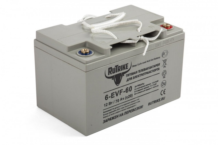 Тяговый гелевый аккумулятор RuTrike 6-EVF-60A (12V60A/H C3) в Хабаровске
