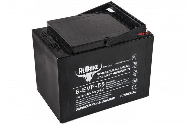 Тяговый гелевый аккумулятор RuTrike 6-EVF-55A (12V55A/H C3) в Хабаровске